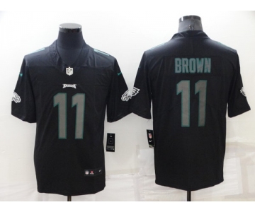 Men's Philadelphia Eagles #11 A. J. Brown Black Impact Limited Stitched Jersey