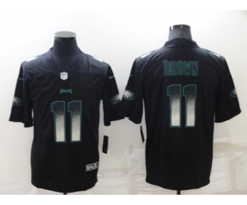 Men's Philadelphia Eagles #11 A. J. Brown Black Smoke Fashion Limited Stitched Jersey