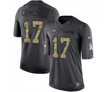 Men's Philadelphia Eagles #17 Harold Carmichael Black Anthracite 2016 Salute To Service Stitched NFL Nike Limited Jersey