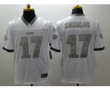 Men's Philadelphia Eagles #17 Nelson Agholor White Platinum NFL Nike Limited Jersey