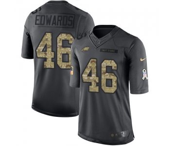 Men's Philadelphia Eagles #46 Herman Edwards Black Anthracite 2016 Salute To Service Stitched NFL Nike Limited Jersey