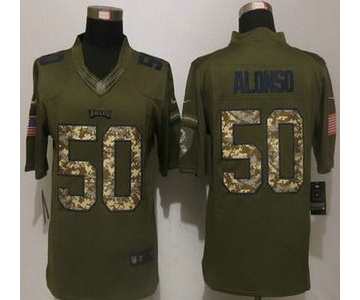 Men's Philadelphia Eagles #50 Kiko Alonso Green Salute to Service 2015 NFL Nike Limited Jersey