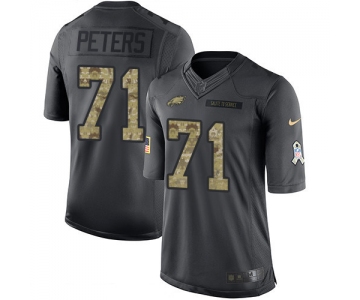 Men's Philadelphia Eagles #71 Jason Peters Black Anthracite 2016 Salute To Service Stitched NFL Nike Limited Jersey