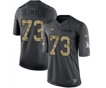 Men's Philadelphia Eagles #73 Isaac Seumalo Black Anthracite 2016 Salute To Service Stitched NFL Nike Limited Jersey