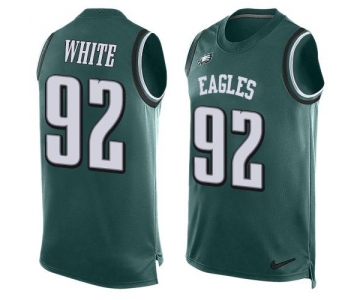 Men's Philadelphia Eagles #92 Reggie White Midnight Green Hot Pressing Player Name & Number Nike NFL Tank Top Jersey