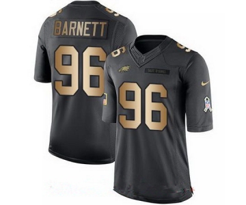 Men's Philadelphia Eagles #96 Derek Barnett Anthracite Gold 2016 Salute To Service Stitched NFL Nike Limited Jersey