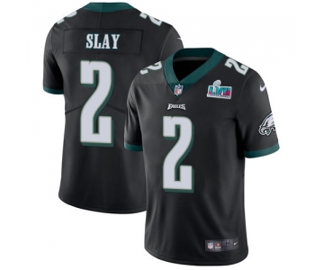 Men's Womens Youth Kids Philadelphia Eagles #2 Darius Slay Jr. Black Alternate Super Bowl LVII Patch Stitched Vapor Untouchable Limited Jersey