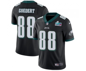 Men's Womens Youth Kids Philadelphia Eagles #88 Dallas Goedert Black Alternate Super Bowl LVII Patch Stitched Vapor Untouchable Limited Jersey