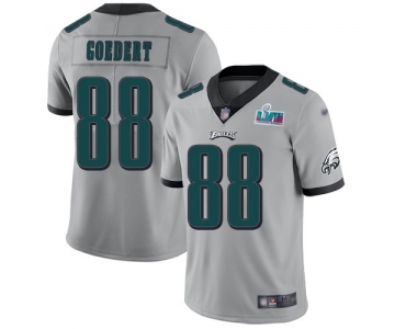 Men's Womens Youth Kids Philadelphia Eagles #88 Dallas Goedert Silver Super Bowl LVII Patch Stitched Limited Inverted Legend Jersey