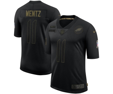 Nike Eagles 11 Carson Wentz Black 2020 Salute To Service Limited Jersey