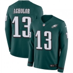 Nike Eagles 13 Nelson Agholor Midnight Green Team Color Men's Stitched NFL Limited Therma Long Sleeve Jersey