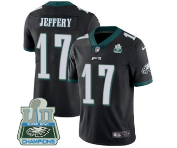 Nike Eagles #17 Alshon Jeffery Black Alternate Super Bowl LII Champions Men's Stitched NFL Vapor Untouchable Limited Jersey
