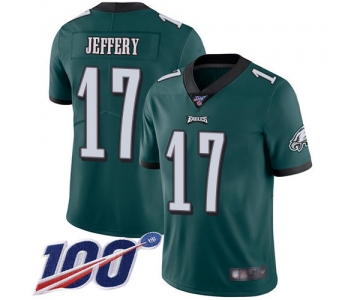 Nike Eagles #17 Alshon Jeffery Midnight Green Team Color Men's Stitched NFL 100th Season Vapor Limited Jersey