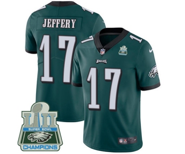 Nike Eagles #17 Alshon Jeffery Midnight Green Team Color Super Bowl LII Champions Men's Stitched NFL Vapor Untouchable Limited Jersey