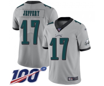 Nike Eagles #17 Alshon Jeffery Silver Men's Stitched NFL Limited Inverted Legend 100th Season Jersey