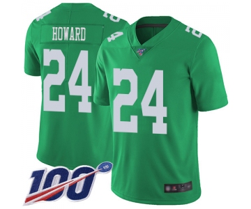 Nike Eagles #24 Jordan Howard Green Men's Stitched NFL Limited Rush 100th Season Jersey