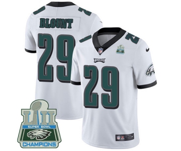 Nike Eagles #29 LeGarrette Blount White Super Bowl LII Champions Men's Stitched NFL Vapor Untouchable Limited Jersey