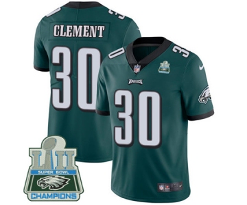 Nike Eagles #30 Corey Clement Midnight Green Team Color Super Bowl LII Champions Men's Stitched NFL Vapor Untouchable Limited Jersey