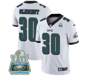 Nike Eagles #30 Corey Clement White Super Bowl LII Champions Men's Stitched NFL Vapor Untouchable Limited Jersey