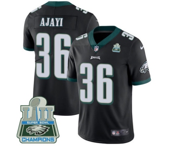 Nike Eagles #36 Jay Ajayi Black Alternate Super Bowl LII Champions Men's Stitched NFL Vapor Untouchable Limited Jersey