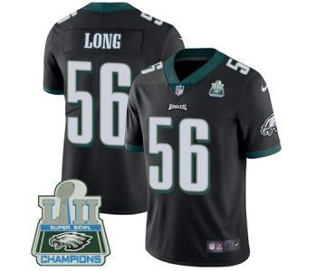 Nike Eagles #56 Chris Long Black Alternate Super Bowl LII Champions Men's Stitched NFL Vapor Untouchable Limited Jersey