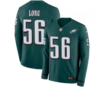 Nike Eagles 56 Chris Long Midnight Green Team Color Men's Stitched NFL Limited Therma Long Sleeve Jersey