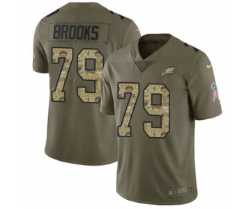 Nike Eagles #79 Brandon Brooks Olive Camo Men's Stitched NFL Limited 2017 Salute To Service Jersey