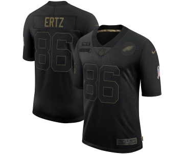Nike Eagles 86 Zach Ertz Black 2020 Salute To Service Limited Jersey