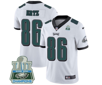 Nike Eagles #86 Zach Ertz White Super Bowl LII Champions Men's Stitched NFL Vapor Untouchable Limited Jersey