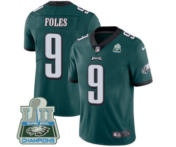Nike Eagles #9 Nick Foles Midnight Green Team Color Super Bowl LII Champions Men's Stitched NFL Vapor Untouchable Limited Jersey