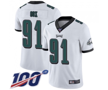 Nike Eagles #91 Fletcher Cox White Men's Stitched NFL 100th Season Vapor Limited Jersey