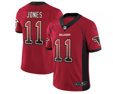 Nike Falcons #11 Julio Jones Red Team Color Men's Stitched NFL Limited Rush Drift Fashion Jersey
