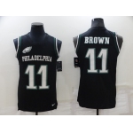 Nike Philadelphia Eagles #11 A. J. Brown Black Alternate Men's Stitched NFL Limited Rush Tank Top Jersey