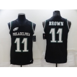 Nike Philadelphia Eagles #11 A. J. Brown Black Alternate Men's Stitched NFL Limited Rush Tank Top Jersey