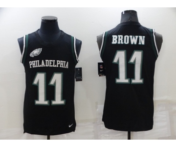 Nike Philadelphia Eagles #11 A. J. Brown Black Alternate Men's Stitched NFL Limited Rush Tank Top Jersey