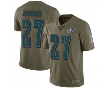 Nike Philadelphia Eagles #27 Malcolm Jenkins Olive Men's Stitched NFL Limited 2017 Salute To Service Jersey