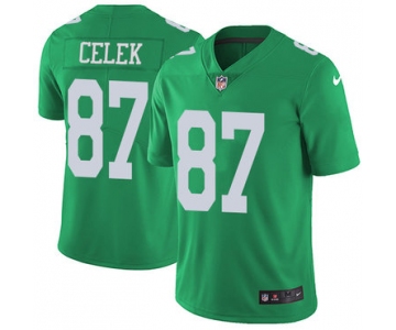 Nike Philadelphia Eagles #87 Brent Celek Green Men's Stitched NFL Limited Rush Jersey