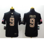 Nike Philadelphia Eagles #9 Nick Foles Salute to Service Black Limited Jersey