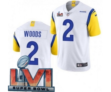 Men's Los Angeles Rams #2 Robert Woods Limited White Alternate 2022 Super Bowl LVI Bound Vapor Jersey