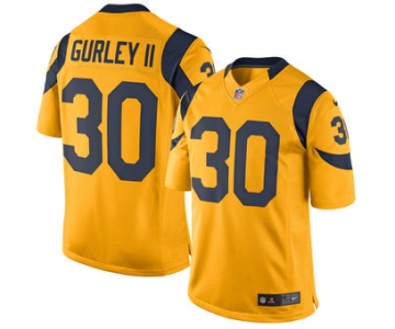 Men's Los Angeles Rams #30 Todd Gurley Nike Gold Color Rush Limited Jersey