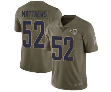 Men's Los Angeles Rams #52 Clay Matthews Olive Men's Stitched Football Limited 2017 Salute To Service Jersey