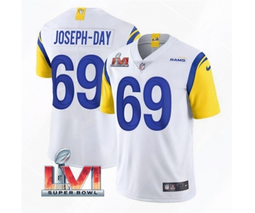 Men's Los Angeles Rams #69 Sebastian Joseph-Day 2022 White Super Bowl LVI Vapor Limited Stitched Jersey
