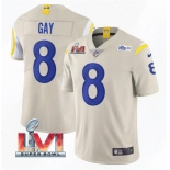 Men's Los Angeles Rams #8 Matt Gay 2022 Bone Super Bowl LVI Vapor Limited Stitched Jersey
