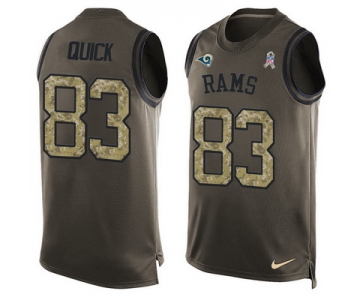 Men's Los Angeles Rams #83 Brian Quick Green Salute to Service Hot Pressing Player Name & Number Nike NFL Tank Top Jersey