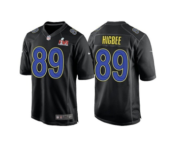 Men's Los Angeles Rams #89 Tyler Higbee 2022 Black Super Bowl LVI Game Stitched Jersey