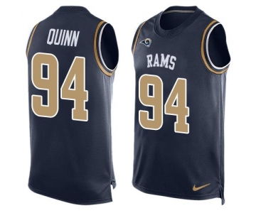 Men's Los Angeles Rams #94 Robert Quinn Navy Blue Hot Pressing Player Name & Number Nike NFL Tank Top Jersey