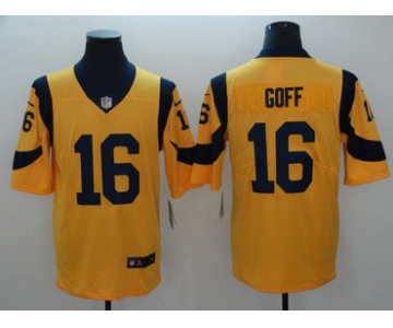 Men's Nike Los Angeles Rams #16 Jared Goff Gold Vapor Untouchable Limited Jersey