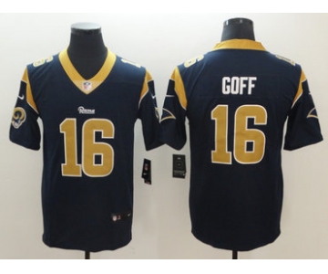 Men's Nike Los Angeles Rams #16 Jared Goff Navy Vapor Untouchable Player Limited Jersey