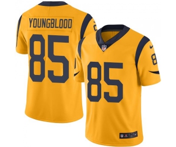 Men's Nike Rams 85 Jack Youngblood Gold Color Rush Limited Jersey