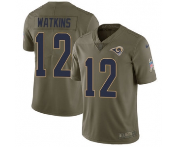 Nike Los Angeles Rams #12 Sammy Watkins Olive Men's Stitched NFL Limited 2017 Salute to Service Jersey